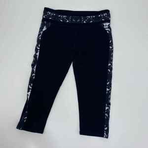 Fabletics Leggings Women Small Black Tie Dye Athletic Running Yoga Workout Gym